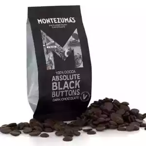 Montezuma's Absolute Black 100% Cocoa Dark Chocolate Buttons GlutenFree and Veg - Picture 1 of 1