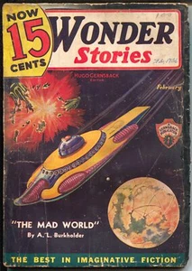 PULP: Wonder Stories 2/1936-Gernsback-Frank R Paul-sci-fi pulp thrills-P/F - Picture 1 of 1