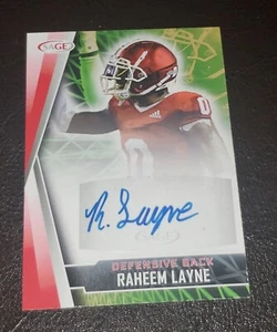 RAHEEM LAYNE "LOS ANGELAS CHARGERS" SIGNED 2022 SAGE FOOTBALL CARD - Bild 1 von 2