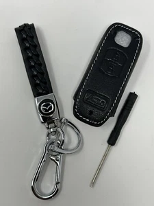 Mazda Key Fob Cover and Key Ring Black - Picture 1 of 1