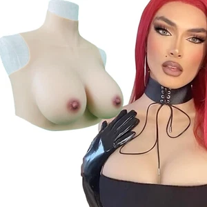 Silicone Breast Forms Fake Boobs For B-H Cup Cosplay Crossdresser Drag Queen - Picture 1 of 33