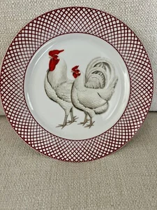 Haldon Group Devonshire White Rooster Hen Chicken Dinner Plate Country Farmhouse - Picture 1 of 4