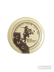 Vintage CMC 16º Anual Carnaval Gay Botón Pinback 1981 San Francisco Cuero - Imagen 1 de 7