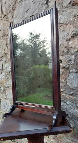 Elegant Georgian Dressing Mirror Regency Period Mahogany Cover
