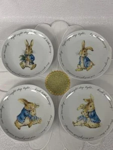 BEATRIX POTTER PETER RABBIT EASTER APPETIZER PLATES - NEW - SET OF 4 #B - Picture 1 of 1