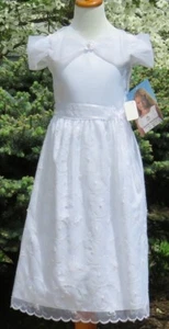 Vestido Lauren Madison Niñas Talla 7 Comunión Blanco Boda Flor Niña - Imagen 1 de 7
