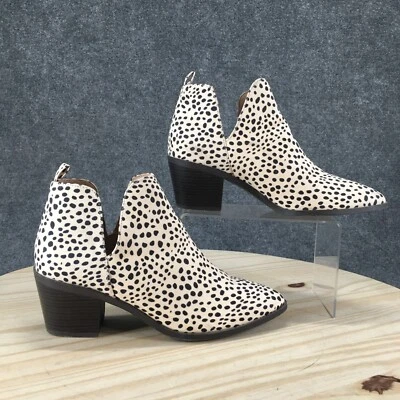 Journee Collection Booties Womens 9 Lola Cut Out Black Faux Leather Animal Print - Image 1 of 4