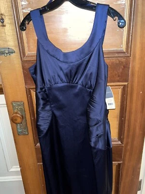 NEW Donna Ricco Y2K Indigo Blue Size 14 Cocktail Party Sheath Knee Length Dress - Image 1 of 4
