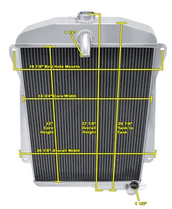 3 Row Cold Champion Radiator for 1941 Chevrolet Fleetline L6 Engine - Bild 1 von 8