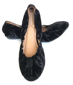 Attention Ciabatte/Scarpe da donna nere in velluto ABBOTT ballerine piatte slip on - Foto 1 di 1