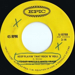 Johnny Winter ORIG US 45 Keep playin that rock N roll VG+ ’71 Epic Blues rock - Picture 1 of 1