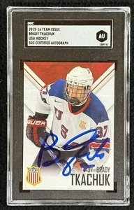 Tarjeta firmada por Brady Tkachuk EE. UU. NTDP PRIMERA de los Senadores de Ottawa certificados por SCG - Imagen 1 de 2