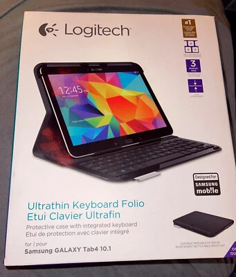 New Logitech Ultrathin Keyboard Folio for Samsung Galaxy Tab 4 10.1 (920-006386) - Image 1 of 3