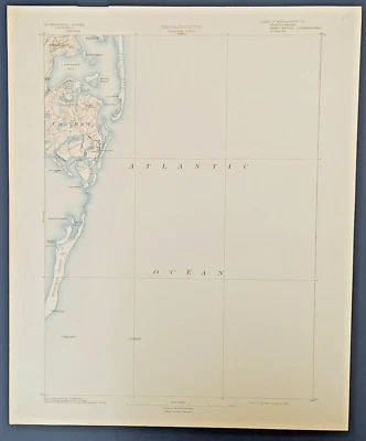 Chatham Wellfleet Cape Cod USGS Topographical Map Antique 1898 Massachusetts - Image 1 of 4