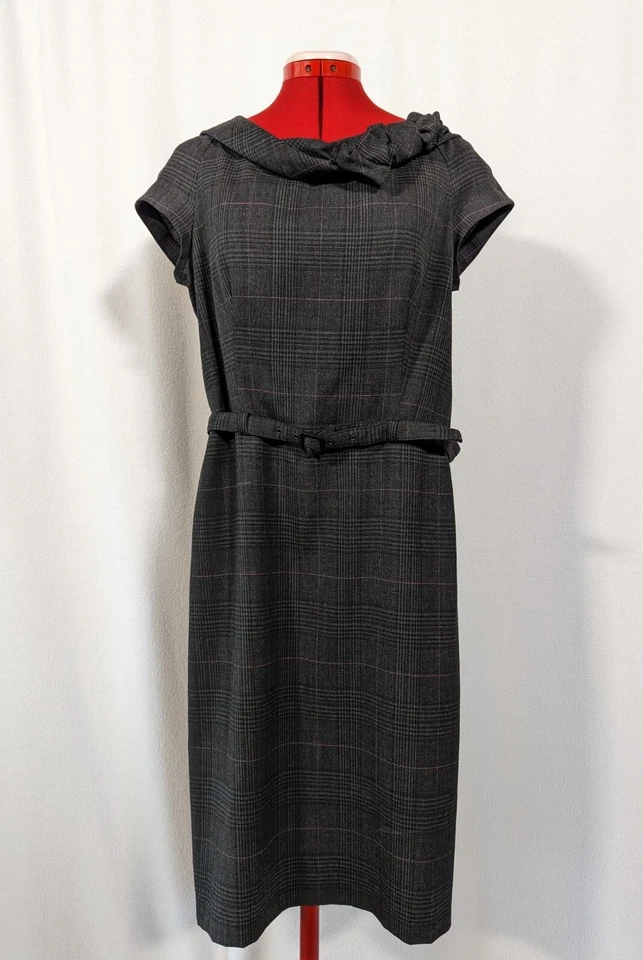 Moschino Cheap and Chic Vintage 90s Y2K Wool Rayon Plaid Pink Tartan Dress 46 IT - Image 1 of 4