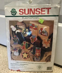 Sunset #19014 Southwest Christmas Ornaments Plasticpoint Cowboy Ranch Kit Set/10 - Picture 1 of 4