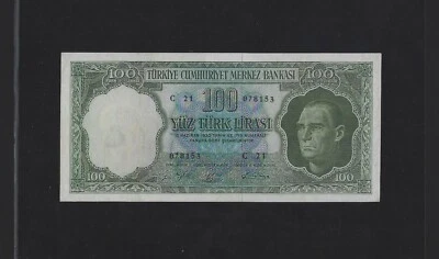 Turkey 100 Lira 1930 - 1964 P-177 XF - Image 1 of 2