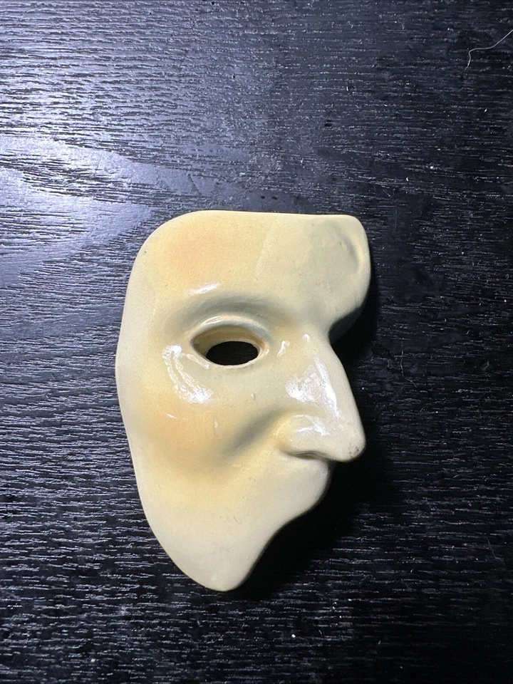 Vintage Phantom Of The Opera Mask Ceramic Hand Made Magnet Clay Art USA 1988 3” - Image 1 of 3