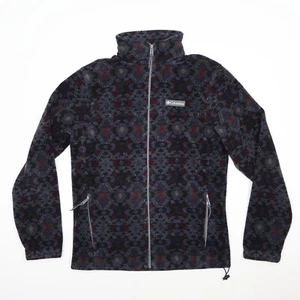 Columbia Fleece Jacket Mens Small Aztec Colorful Full Zip Pockets Hiking - Picture 1 of 13