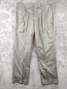 King Gee Work Pants 107R Khaki Permanent Press Easy Care Pleated Trousers BNWT - Picture 1 of 10
