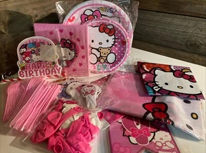 Hello Kitty Paper Plates, Napkins, Banner, Tablecloth Ballon’s Cupcake Decor && - Picture 1 of 9