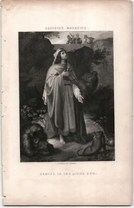 Sartains Engraving Daniel in the Lions Den Engraving by Johnson - Picture 1 of 2
