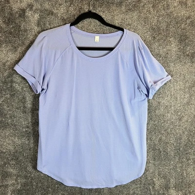 Lululemon Shirt Womens 8 Purple Short Sleeve Ventilated Open Back Mesh Active - Image 1 of 4