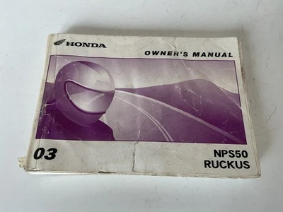 Manual del propietario OEM HONDA 2003 RUCKUS NPS50 Foto 1 de 3