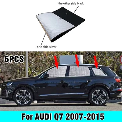 Para-sol privacidade prata preto acampamento janela lateral Audi Q7 2007-2015 6 peças - Imagem 1 de 4