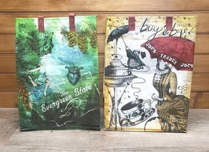 Traders Joe's Washington State Reusable Tote Bag The Evergreen State Lot Of 2  - Picture 1 of 13