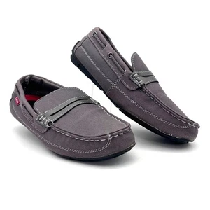 Mocasines de lona Levis Comfort para hombre talla 9,5 gris textil superior estilo informal barco - Imagen 1 de 17