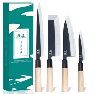 Japanese Kitchen Chef Set Of 4 Knives Set Sushi Knife Set, Nakiri-Yanagiba-De... - Picture 1 of 9