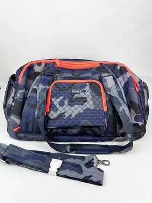 Bolso de hélice con correa para el hombro gris camuflaje con borde de neón coral gimnasio viaje - Usado Foto 1 de 4