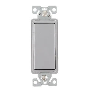 INTERRUPTOR BASCULANTE DECORADOR EATON 7504GY-BOX, 4 VÍAS, 15A, 120/277V, GRIS - Imagen 1 de 2