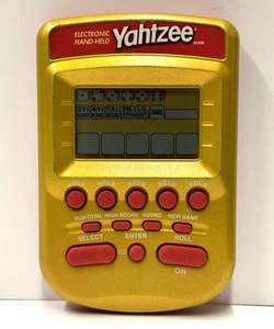 Yahtzee Electronic Handheld Game Hasbro 2002 Gold Vintage Tested Working - Picture 1 of 2