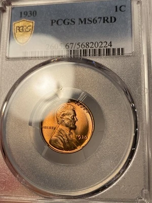 1930 Lincoln Wheat Cent PCGS MS67RD - Image 1 of 4