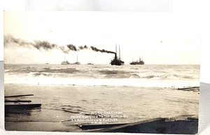 Seltene 1914 RPPC Postkarte S.S. Cricket wird unterstützt Strandbiene-Mitchie Glaser - Bild 1 von 2