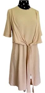 Lululemon-Beige Pima Cotton Short Sleeve Wrap Casual Dress-Size 4 - Picture 1 of 6