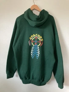 Vtg 90s Apaches Full Zip Hoodie XXL 2XL Native American USA Biker dreamcatcher - Picture 1 of 7