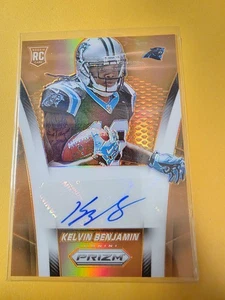 Kelvin Benjamin Rookie 2014 Panini Prizm Auto Carolina Panther #AR-KB Gold 29/50 - Picture 1 of 3