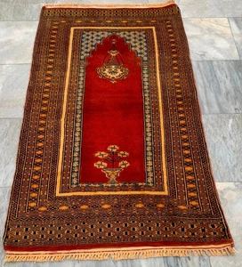 Afghan Rug, Vintage Rug, Hand knotted Oushak Design Rug, Boho Rug,2x4 ft - Picture 1 of 10