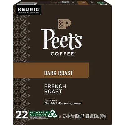 Peet's Coffee French Roast, Dark Roast, 22 Count Single Serve K-Cup Coffee Pods - Image 1 of 4
