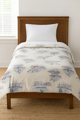 Funda nórdica Pottery Barn Kids deportiva doble 100 % algodón béisbol fútbol fútbol Foto 1 de 4