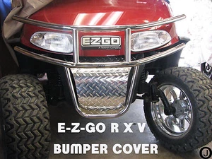 Carro de golf Ezgo RXV cubierta frontal con placa de diamante de aluminio altamente pulido. - Imagen 1 de 9