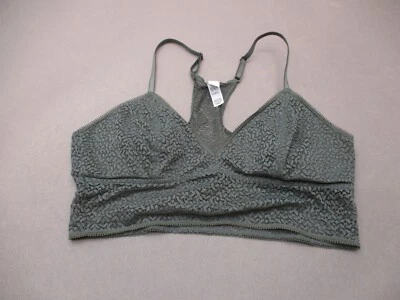 DKNY Size L Womens Gray Lace Lined Wireless Pull On Racerback Bralette Bra 3i - Image 1 of 4