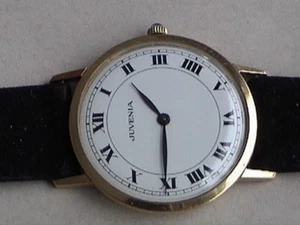 VINTAGE "JUVENIA" ROUND 33mm HANDWIND ULTRA THIN 7mm DRESS GOLD W/WATCH - Picture 1 of 8