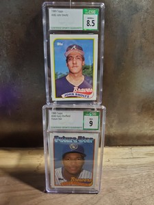 1989 Topps JOHN SMOLTZ ROOKIE 382 CSG 8.5 GARY SHEFFIELD future star 343 CSG 9