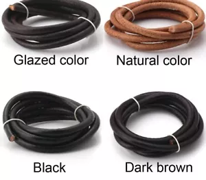 Fashion Charm Rotondo Cuoio Corda Creazione Gioielli Corde Corda Fai da Te Artigianato 1pz - Foto 1 di 18