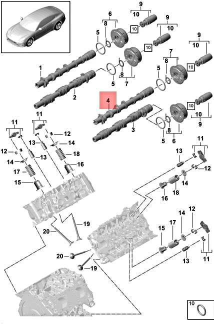Cilindros de salida de árbol de levas originales PORSCHE Cayenne Panamera 4-6 PAB109102H Foto 1 de 1