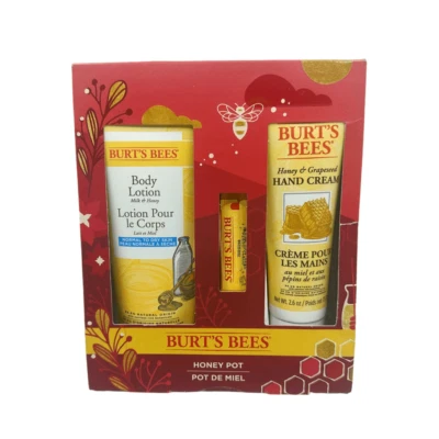 Burt’s Bees Honey Pot Set de Regalo - Loción Corporal, Crema de Manos, Bálsamo Labial Cuidado de la Piel Foto 1 de 2